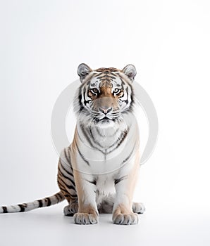 Majestic Minimalistic Tiger Portrait. The Elegance of the Wild. Generative AI