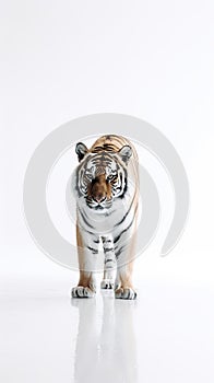 Majestic Minimalistic Tiger Portrait. The Elegance of the Wild. Generative AI