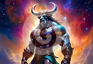 The Majestic Minotaur Unveiled in Celestial Splendor photo