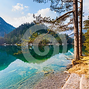 Majestic mountain lake in Fernsteinsee