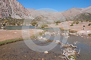 Majestic mountain lake in Tajikistan