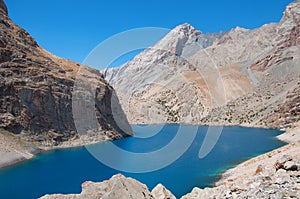 Majestic mountain lake in Tajikistan