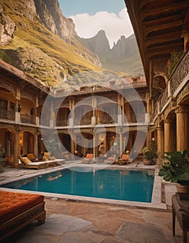 Majestic Mountain Resort Pool Courtyard