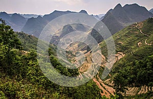 The majestic mountains and gorges around Van, Ha Giang Province, Vietnam