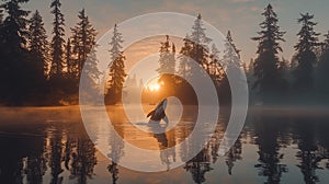 Majestic Orca Breaching the Surface of the Ocean