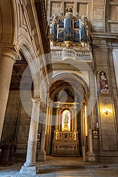 The majestic organ of the Sao Lourenco church in Porto, Portugal