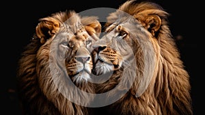 Majestic Pair of African Lions: Prideful Predators in the Wild