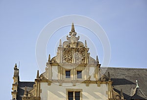 Palace du Gouverneur top Building details from Park La Citadelle of Metz City in France photo