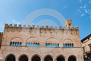 The majestic Palazzo dell `Arengo in Piazza Cavour