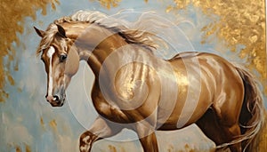 Majestic Palomino Horse in Gilded Splendor