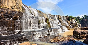 Majestic Panoramic View of Pongour Waterfalls, Near Dalat City, Vietnam, Asia