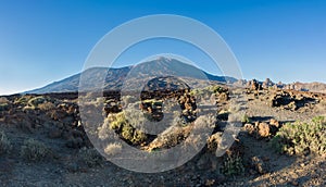 Majestic panoramic view of Teide Volcano and Roques de Garcia at