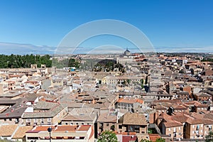 Majestic panoramic view Toledo city downtown, full urban out at the fortress