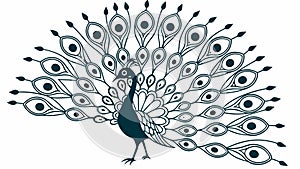Majestic Peacock with Displayed Feathers, Beauty, Elegance, Nature\'s Art, vector design Generative AI photo