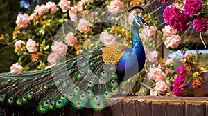 Majestic Peacock: Vibrant Feathers on Display