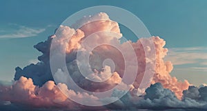 Majestic pink clouds and blue sky