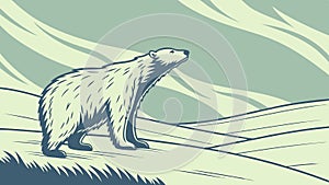 Majestic polar bear in Arctic landscape, wildlife vector, vector design Generative AI photo