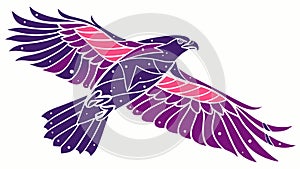 Majestic Powerful Eagle in Dynamic Flight Vector Illustration, vector design Generative AI photo