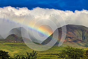 Majestic rainbow across the west maui moutains.