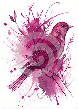 A majestic ravenbird, rendered in a stunning blend of realistic and painterly styles, AI generated