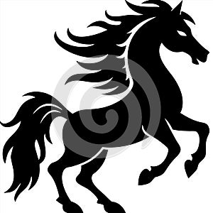 Majestic Rearing Horse Silhouette Vector Art for Equine Themed Designs photo