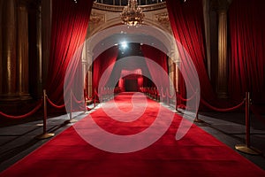 Majestic Red carpet stage. Generate Ai