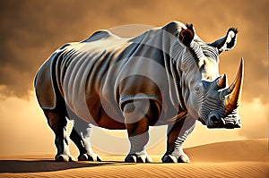 Majestic Rhino: Skin Texture Emphasized with Slight Sheen