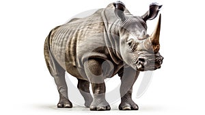 Majestic rhinocerus photo realistic illustration - Generative AI. photo