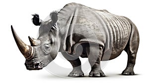 Majestic rhinocerus photo realistic illustration - Generative AI. photo