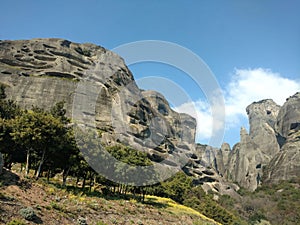 Rock formation in Meteora , Kalabaka Greece photo