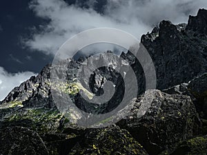 Majestic rocky mountains of the High Tatras in Slovakia