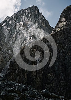 Majestic rocky mountains of the High Tatras in Slovakia