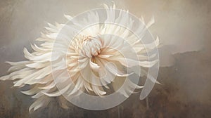 Majestic Romanticism White Flower Painting