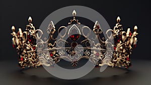 The majestic royal crown of darkness made of precious metal and stones