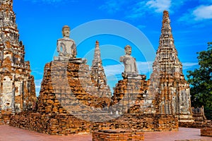 Majestic ruins of 1629 Wat Chai Watthanaram built by King Prasat