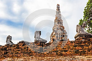 Majestic ruins of 1629 Wat Chai Watthanaram built by King Prasat