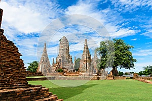 Majestic ruins of 1629 Wat Chai Watthanaram built by King Prasat