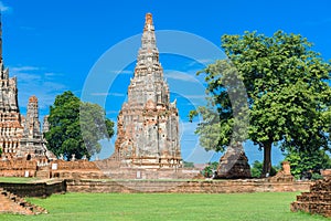 Majestic ruins of 1629 Wat Chai Watthanaram built by King Prasat