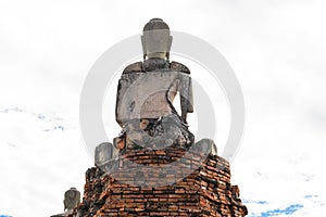 Majestic ruins of 1629 Wat Chai Watthanaram built by King Prasat Tong with its principal Prang (center) representing Mount