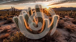 Majestic Saguaro at Desert Sunset