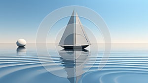 A majestic sailboat on abstract water