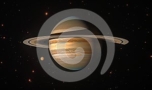 Majestic Saturn on a dark background.