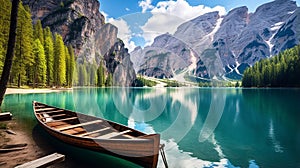 Majestic scenery of famous lake.