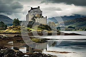 Majestic Scot scottish castle. Generate Ai photo