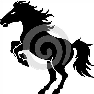 Majestic Rearing Horse Silhouette Illustration for Art and Design photo