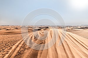 The majestic splendor of the vast sandy desert near Dubai city, United Arab Emirates