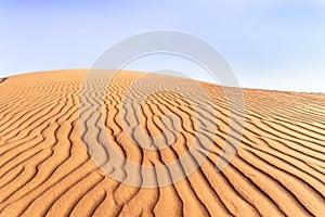 The majestic splendor of the vast sandy desert near Dubai city, United Arab Emirates