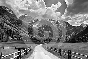 Majestic spring alpine scenery near Logar valley (Logarska dolina), Kamnik Savinja Alps, Slovenia, Europe