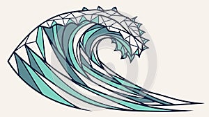 Majestic Stylized Ocean Wave with Dynamic Water Movement Vector, vector design Generative AI