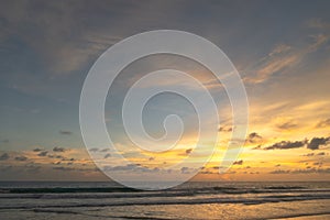 Majestic sunset or sunrise landscape Amazing light of nature cloudscape sky and Clouds moving away rolling